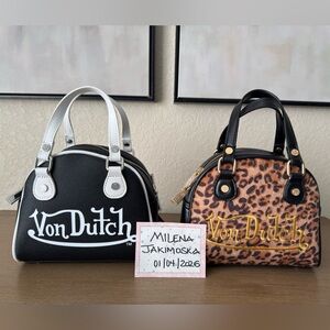 Von Dutch Black and Leopard and Pink Mini Bags